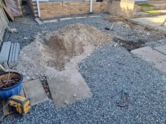 artificial grass with block paved border basildon essex 02