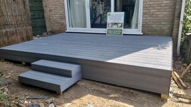 silver grey composite decking installation billericay essex 5