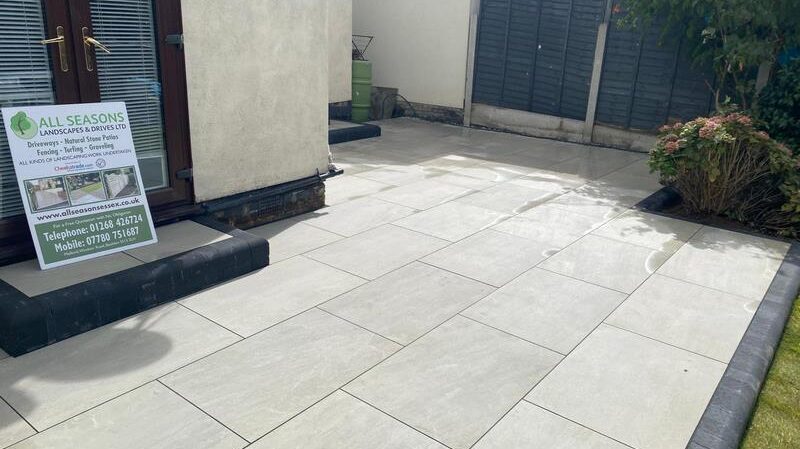 porcelain patio with steps charcoal edgings leigh on sea 06