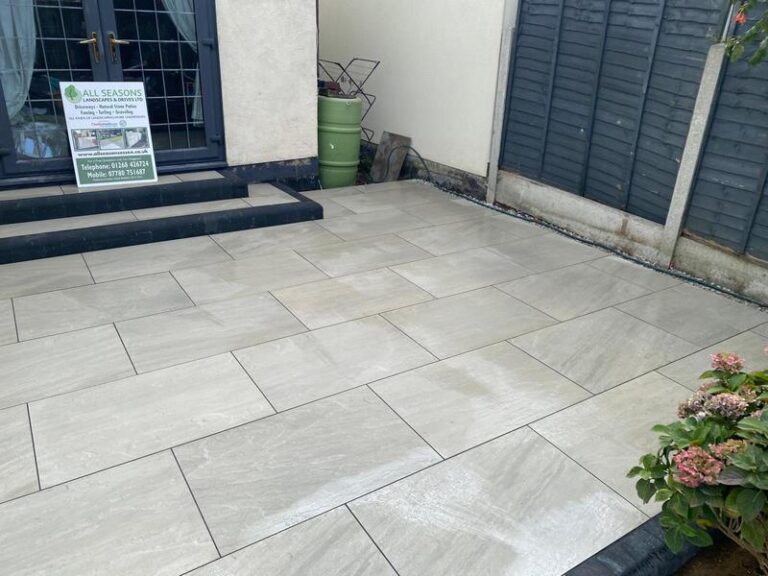 porcelain patio with steps charcoal edgings leigh on sea 07