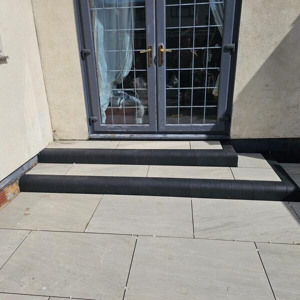 porcelain patio with steps charcoal edgings leigh on sea 11