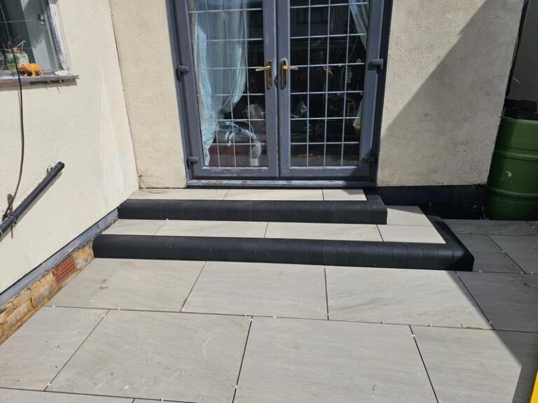 porcelain patio with steps charcoal edgings leigh on sea 11